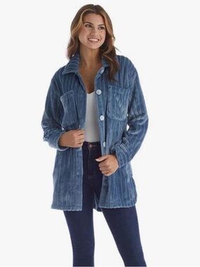 NWOT Softies Button-Down Embossed Plush Shacket